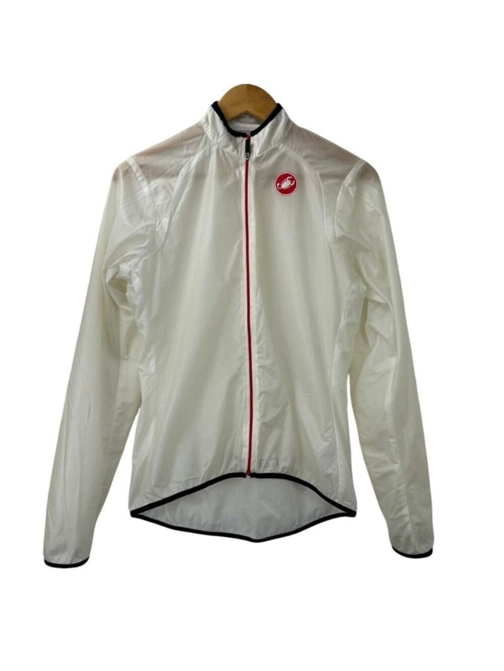 Castelli Women Size Large Transparent  White Cycling Full Zip Lightweight Jacket